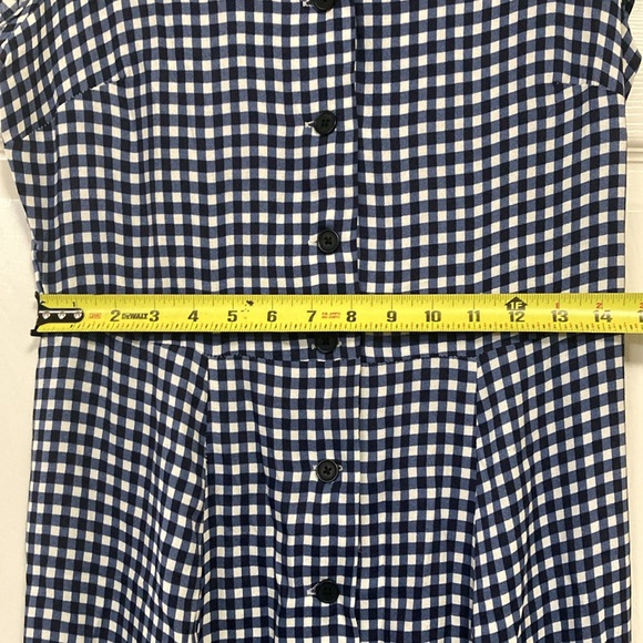 Philosophy Blue Gingham Button-Down Dress Plaid Short Sleeve Sz S - Picture 8 of 14
